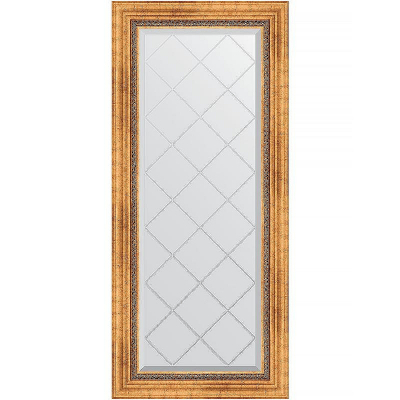 Зеркало Evoform Exclusive-G 126х56 BY 4060 с гравировкой в багетной раме - Римское золото 88