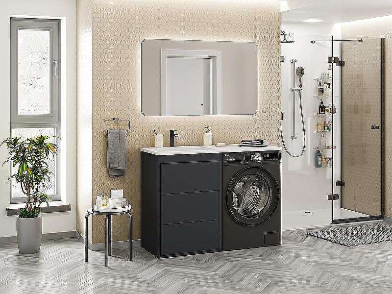 Тумба под раковину Brevita Grafit 120 GRA-01060-013Я Графит матовый, купить, цена, заказать, магазин, доставка, скидка, промокод, купить, цена, заказать, магазин, доставка, скидка, промокод