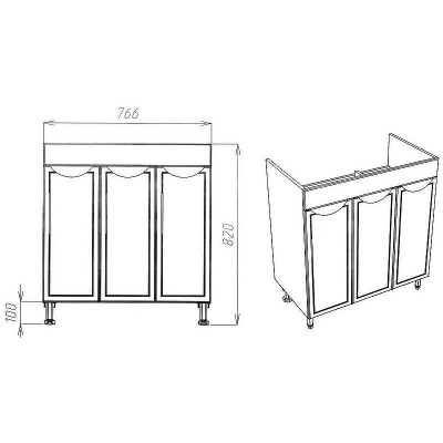 Тумба под раковину VIANT Лима 80 VLIM80CO-T3ST Белая