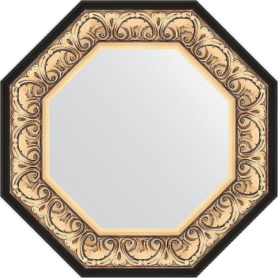 Зеркало Evoform Octagon 60х60 BY 3844 в багетной раме - Барокко золото 106