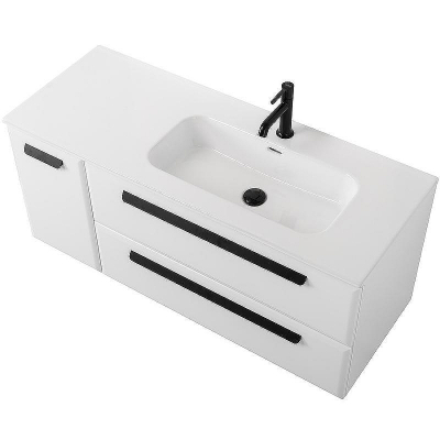 Тумба под раковину Cezares Eco-Cer-N 120 R ECO-CER-N-1200-2C-1A-SO-BL-R подвесная Bianco Lucido без ручек