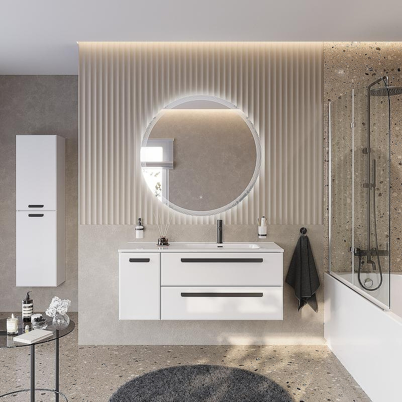 Тумба под раковину Cezares Eco-Cer-N 120 R ECO-CER-N-1200-2C-1A-SO-BL-R подвесная Bianco Lucido без ручек, купить, цена, заказать, магазин, доставка, скидка, промокод, купить, цена, заказать, магазин, доставка, скидка, промокод