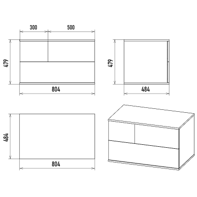 Тумба под раковину Misty Коломбо 80 П-Кол-01080-074П подвесная Дуб Галифакс Антрацит