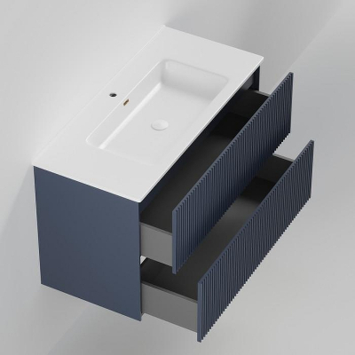 Тумба под раковину La Fenice Terra Twin 100 FNC-01-TER-BG-100-2 подвесная Синяя матовая