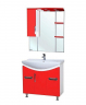 Зеркало со шкафом Bellezza Лагуна 85 L 4612114002038 с подсветкой L Красное Белое, купить, цена, заказать, магазин, доставка, скидка, промокод, купить, цена, заказать, магазин, доставка, скидка, промокод