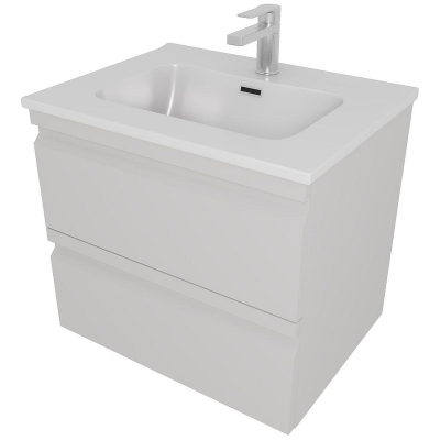 Тумба с раковиной Aquatek Вега 60 AQ77060-LG подвесная Серый туман