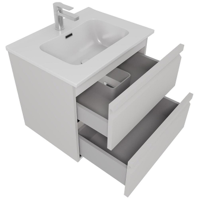 Тумба с раковиной Aquatek Вега 60 AQ77060-LG подвесная Серый туман