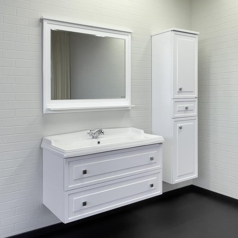 Тумба с раковиной Comforty Феррара 100 00-00020308 подвесная Белый глянец, купить, цена, заказать, магазин, доставка, скидка, промокод, купить, цена, заказать, магазин, доставка, скидка, промокод