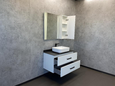 Тумба с раковиной Comforty Амстердам 95 00-00005494 подвесная Белый глянец