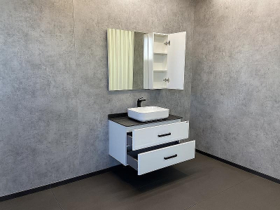 Тумба с раковиной Comforty Амстердам 95 00-00005494 подвесная Белый глянец