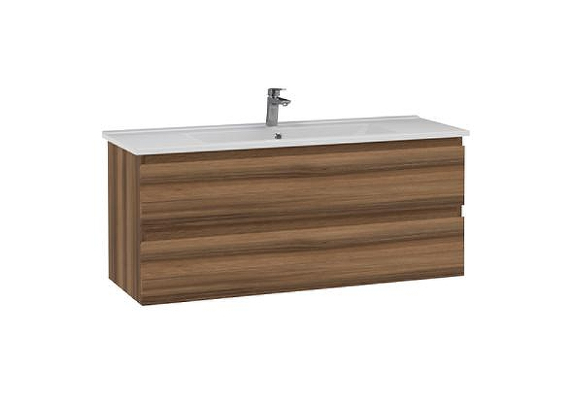 Тумба с раковиной Creavit Alinda 120 AD0120.10.VV + SU120 подвесная цвет Темное дерево, купить, цена, заказать, магазин, доставка, скидка, промокод, купить, цена, заказать, магазин, доставка, скидка, промокод