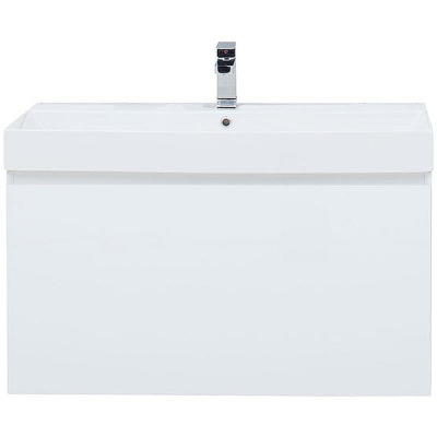 Тумба с раковиной Aquanet Йорк 100 212594 подвесная Белый глянец