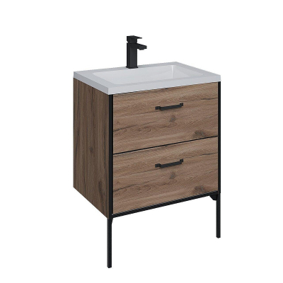 Тумба под раковину Grossman Неро 65 106504 цвет Альпийский дуб Черный