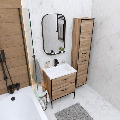 Тумба под раковину Grossman Неро 65 106504 цвет Альпийский дуб Черный