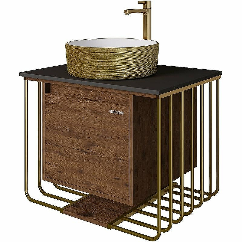 Тумба под раковину Grossman Винтаж 70 107008 подвесная Веллингтон Золото, купить, цена, заказать, магазин, доставка, скидка, промокод, купить, цена, заказать, магазин, доставка, скидка, промокод