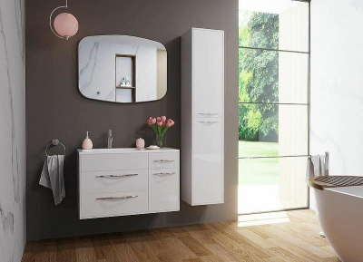 Шкаф пенал Эстет Barcelona 35 R ФР-00003585 подвесной Белый