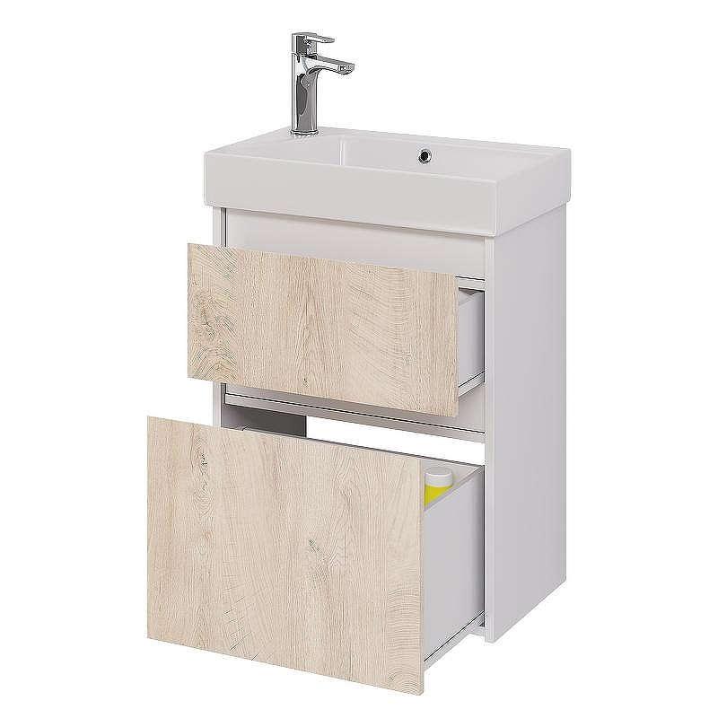 Тумба под раковину Dreja Slim 55 99.0500 подвесная Дуб кантри Белый глянец, купить, цена, заказать, магазин, доставка, скидка, промокод, купить, цена, заказать, магазин, доставка, скидка, промокод