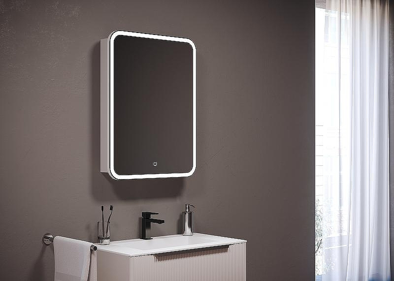 Зеркальный шкаф Creto Zoe 60 16-602800Z с подсветкой Белый, купить, цена, заказать, магазин, доставка, скидка, промокод, купить, цена, заказать, магазин, доставка, скидка, промокод