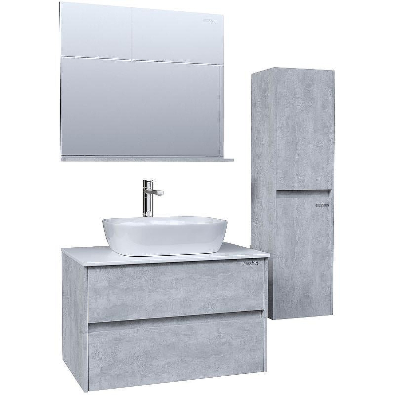 Шкаф пенал Grossman Эдванс 35 303504 подвесной Цемент светлый, купить, цена, заказать, магазин, доставка, скидка, промокод, купить, цена, заказать, магазин, доставка, скидка, промокод