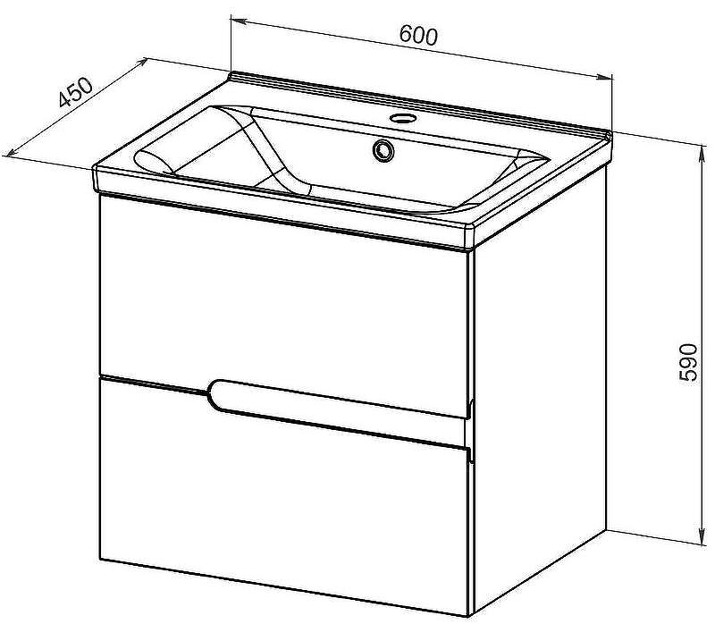Тумба с раковиной Orange Topline-Line 60 TP-LIB60+RA подвесная Белый глянец, купить, цена, заказать, магазин, доставка, скидка, промокод, купить, цена, заказать, магазин, доставка, скидка, промокод
