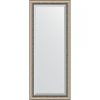 Зеркало Evoform Exclusive 153х63 BY 1182 с фацетом в багетной раме - Состаренное серебро с плетением 70, купить, цена, заказать, магазин, доставка, скидка, промокод, купить, цена, заказать, магазин, доставка, скидка, промокод