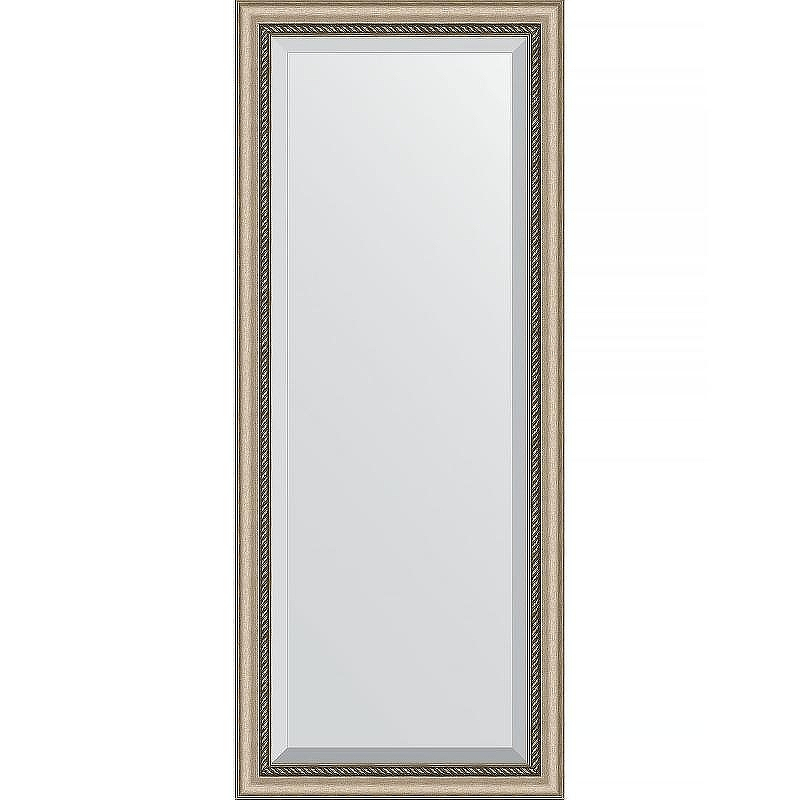 Зеркало Evoform Exclusive 153х63 BY 1182 с фацетом в багетной раме - Состаренное серебро с плетением 70, купить, цена, заказать, магазин, доставка, скидка, промокод, купить, цена, заказать, магазин, доставка, скидка, промокод
