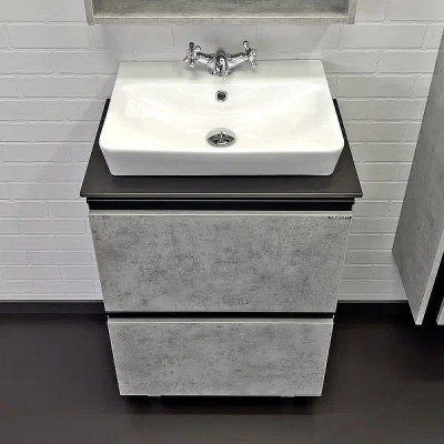 Тумба с раковиной Comforty Эдинбург 60Н 00-00004763 Бетон светлый