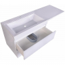 Тумба под раковину Style Line Даллас Люкс Plus 140 L СС-00002337 подвесная Белый глянец, купить, цена, заказать, магазин, доставка, скидка, промокод, купить, цена, заказать, магазин, доставка, скидка, промокод