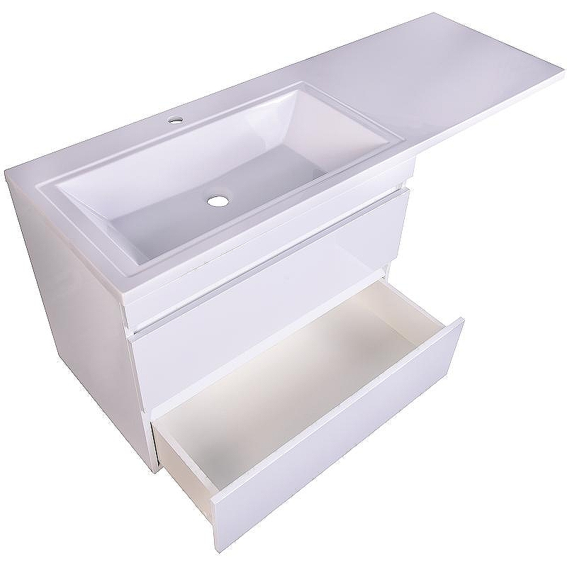 Тумба под раковину Style Line Даллас Люкс Plus 140 L СС-00002337 подвесная Белый глянец, купить, цена, заказать, магазин, доставка, скидка, промокод, купить, цена, заказать, магазин, доставка, скидка, промокод