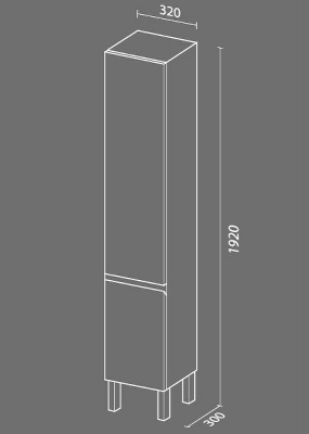 Шкаф пенал SanVit Авеню-3 32 pavenu3 с фактурой под дерево с бельевой корзиной Акация светлая