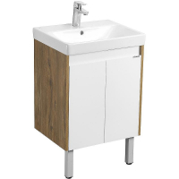 Тумба под раковину Aquaton Сканди Doors 55 1A278801SDZ90 Белый глянец, Дуб рустикальный, купить, цена, заказать, магазин, доставка, скидка, промокод, купить, цена, заказать, магазин, доставка, скидка, промокод