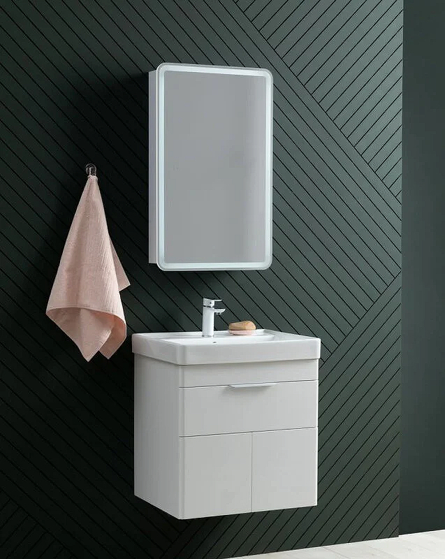 Тумба с раковиной Aquanet Ирис new 60 312424 подвесная Белый глянец, купить, цена, заказать, магазин, доставка, скидка, промокод, купить, цена, заказать, магазин, доставка, скидка, промокод