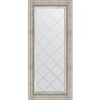 Зеркало Evoform Exclusive-G 126х56 BY 4061 с гравировкой в багетной раме - Римское серебро 88