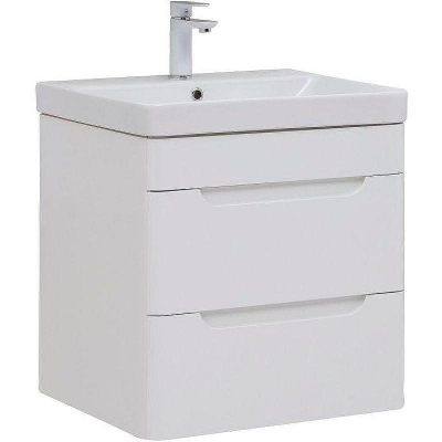 Тумба с раковиной Aquanet София 60 274194 подвесная Белый глянец