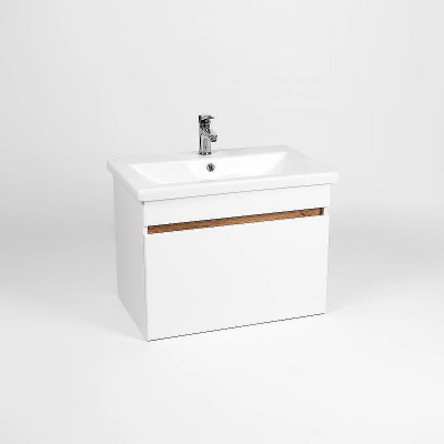 Тумба под раковину VIANT Мальта 50 VMAL50CO-T1YP подвесная Белая Дуб Вотан