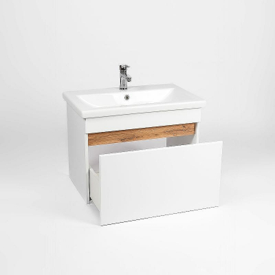 Тумба под раковину VIANT Мальта 50 VMAL50CO-T1YP подвесная Белая Дуб Вотан