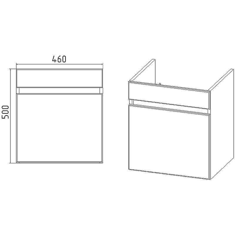 Тумба под раковину VIANT Мальта 50 VMAL50CO-T1YP подвесная Белая Дуб Вотан, купить, цена, заказать, магазин, доставка, скидка, промокод, купить, цена, заказать, магазин, доставка, скидка, промокод