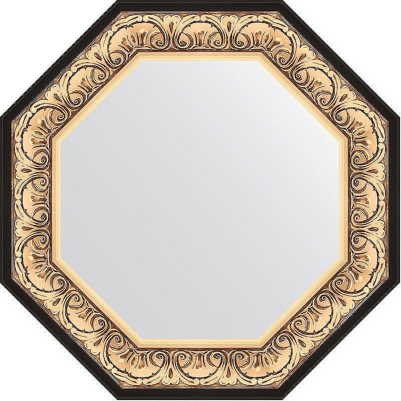 Зеркало Evoform Octagon 70х70 BY 3845 в багетной раме - Барокко золото 106, купить, цена, заказать, магазин, доставка, скидка, промокод, купить, цена, заказать, магазин, доставка, скидка, промокод