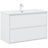 Тумба под раковину Aquanet Милан 100 336370 подвесная Белый глянец, купить, цена, заказать, магазин, доставка, скидка, промокод, купить, цена, заказать, магазин, доставка, скидка, промокод
