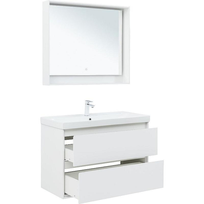 Тумба под раковину Aquanet Милан 100 336370 подвесная Белый глянец, купить, цена, заказать, магазин, доставка, скидка, промокод, купить, цена, заказать, магазин, доставка, скидка, промокод