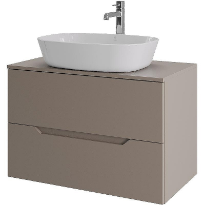 Тумба с раковиной Orange Line 80 Li-80TuLMDF+B08-500W подвесная Латте матовый