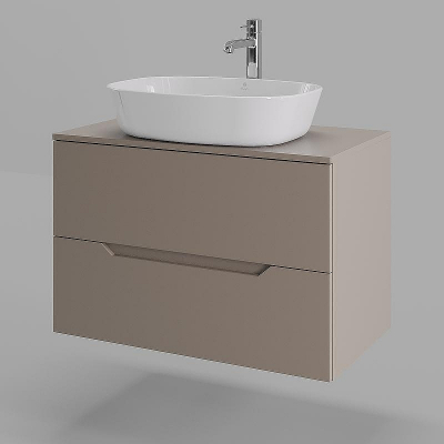 Тумба с раковиной Orange Line 80 Li-80TuLMDF+B08-500W подвесная Латте матовый