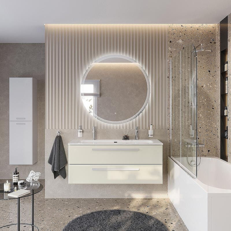 Тумба под раковину Cezares Eco-Cer-N 120 ECO-CER-N-1200-2C-SO-AS-P подвесная Альпака брашированная без ручек, купить, цена, заказать, магазин, доставка, скидка, промокод, купить, цена, заказать, магазин, доставка, скидка, промокод