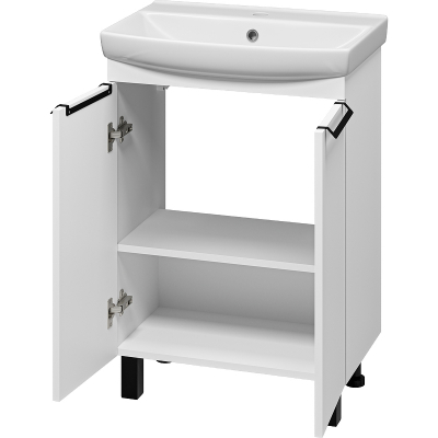 Тумба с раковиной Misty Клермонт 60 УТ000015434 Белая матовая