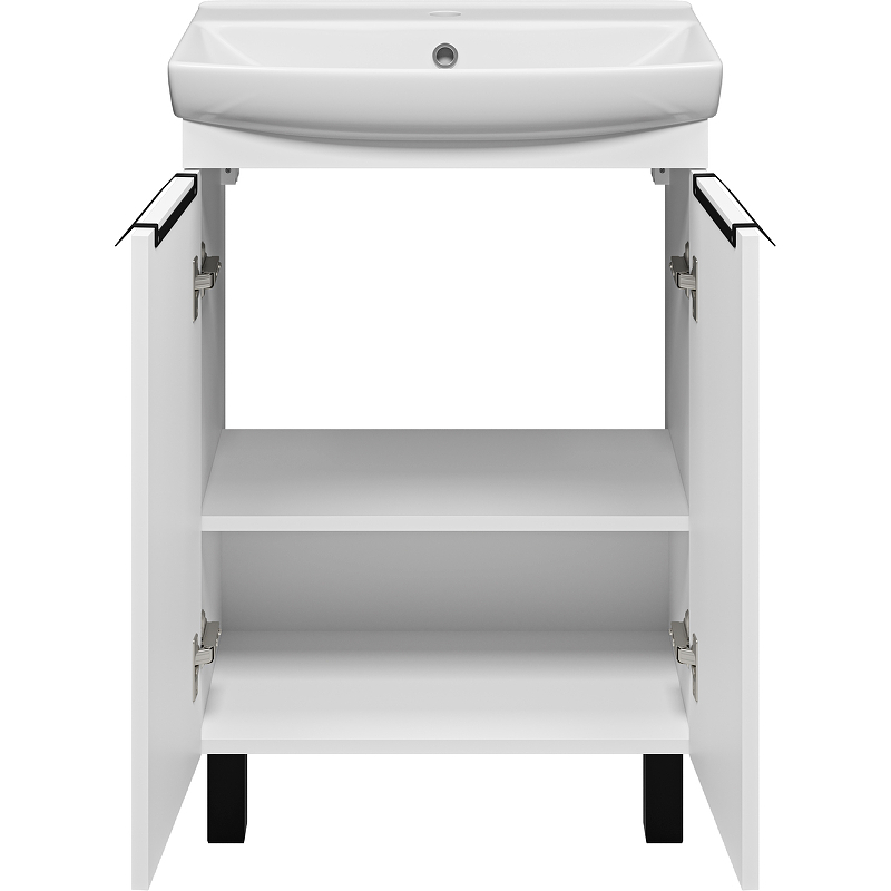 Тумба с раковиной Misty Клермонт 60 УТ000015434 Белая матовая, купить, цена, заказать, магазин, доставка, скидка, промокод, купить, цена, заказать, магазин, доставка, скидка, промокод