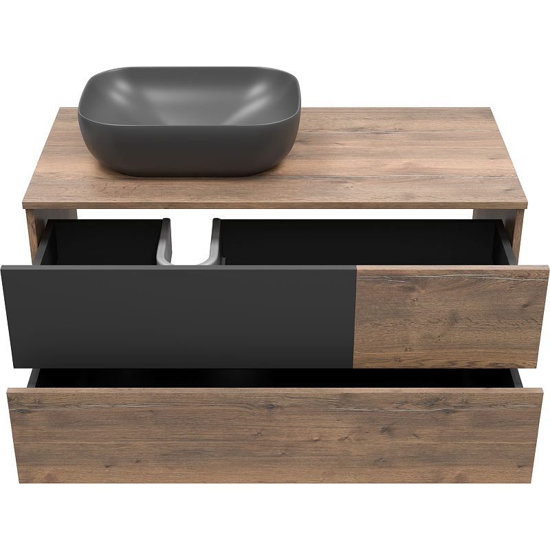 Тумба под раковину Misty Коломбо 100 L П-Кол-01100-074ПЛ подвесная Дуб Галифакс Антрацит, купить, цена, заказать, магазин, доставка, скидка, промокод, купить, цена, заказать, магазин, доставка, скидка, промокод