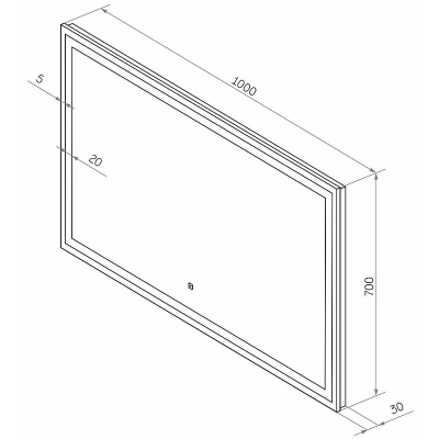 Зеркало Misty Сириус 100 СИР-02-100_70-14 с подсветкой с сенсорным выключателем