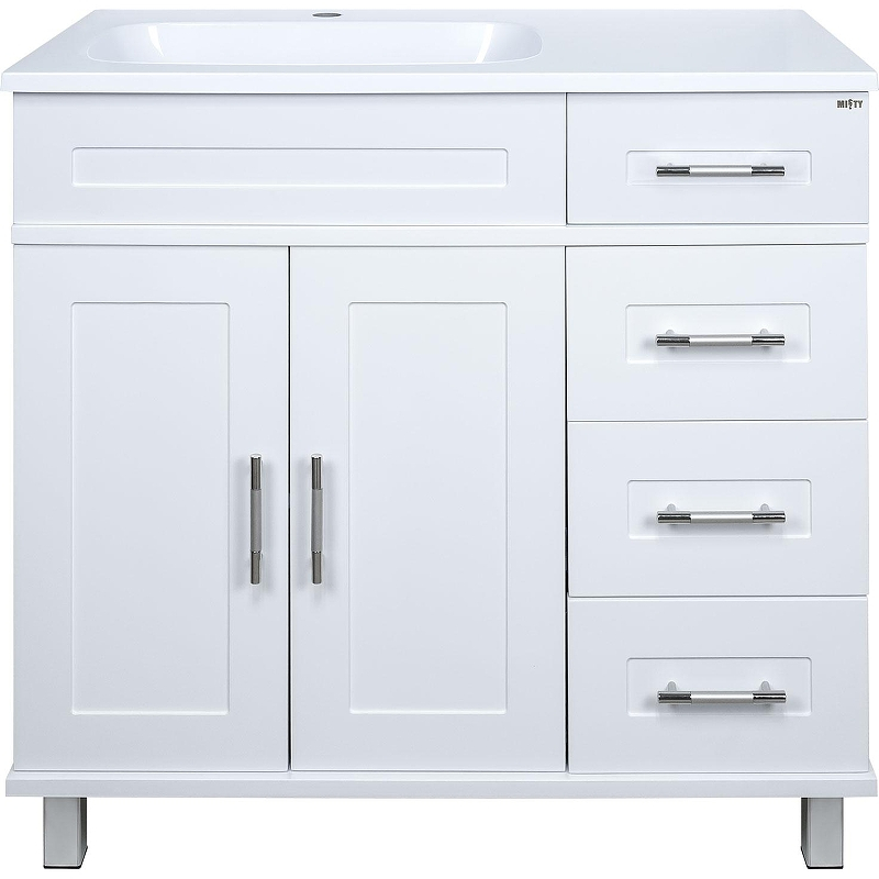 Тумба с раковиной Misty Купер 90 L УТ000010922 Белая, купить, цена, заказать, магазин, доставка, скидка, промокод, купить, цена, заказать, магазин, доставка, скидка, промокод