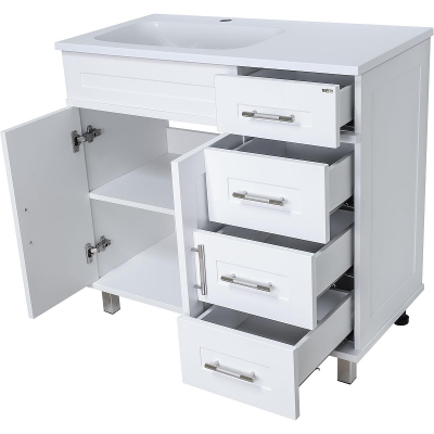 Тумба с раковиной Misty Купер 90 L УТ000010922 Белая