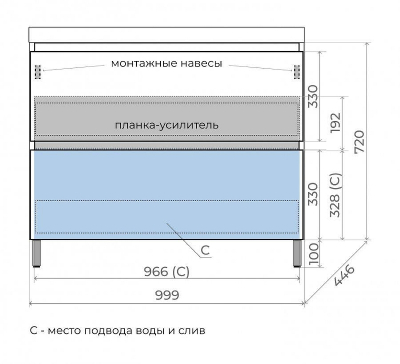 Тумба под раковину Style Line Манхэттен 100 ЛС-00002368 цвет Белый матовый